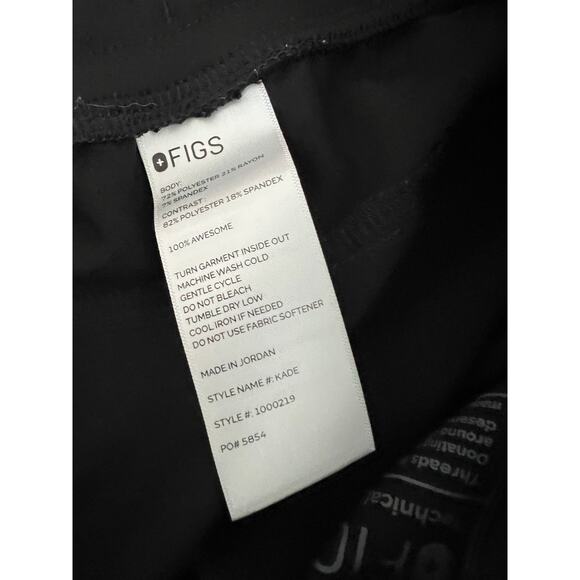 FIGS Black High Waisted Straight Leg Scrub Pants Medical Workwear Pants XL - Picture 7 of 8